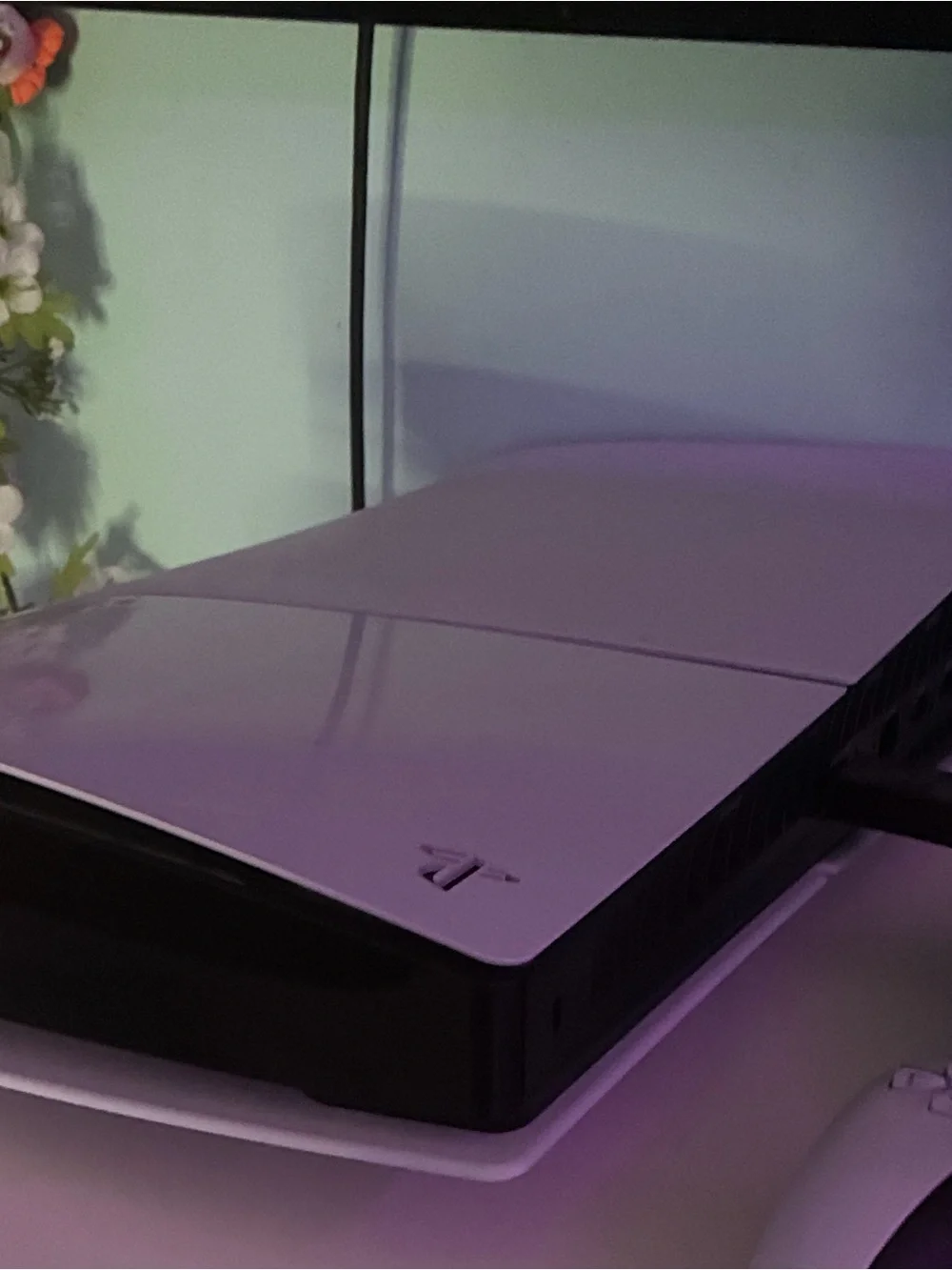 Sony White PlayStation 5 Slim Console with Black Accents